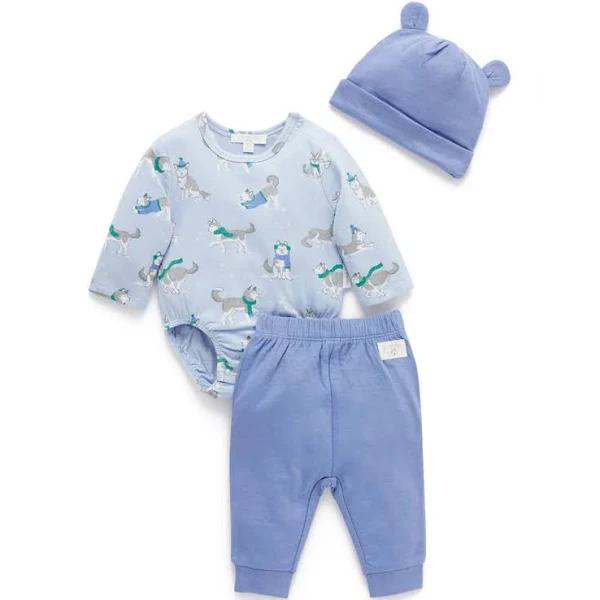 Purebaby Frolicking Huskies 3 Piece Set