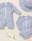 Purebaby Long Sleeve Swimsuit Forget Me Not