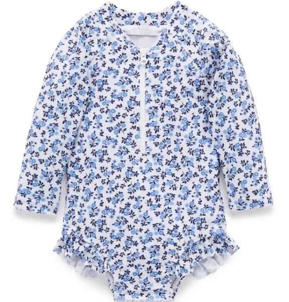 Purebaby Long Sleeve Swimsuit Forget Me Not