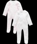 Purebaby Pure B 2 Pack Zip Growsuit - Blue - Newborn