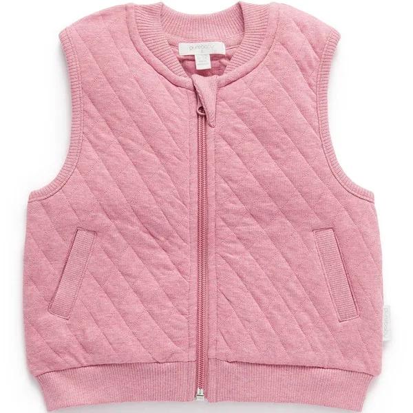 Purebaby Quilted Vest - Beetroot Melagne 2Y