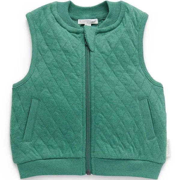 Purebaby Quilted Vest - Emerald Melange 2