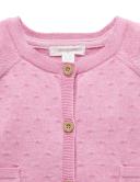 Purebaby Textured Cardigan - Fig Melagne 3Y