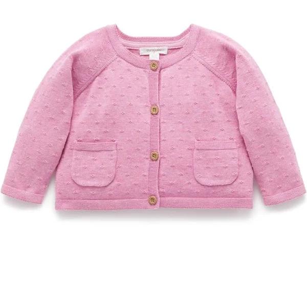 Purebaby Textured Cardigan - Fig Melagne 3Y