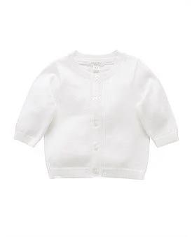 Purebaby White Basic Cardi