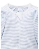 Purebaby Zip Growsuit - Pale Blue Melange Stripe Size 0000
