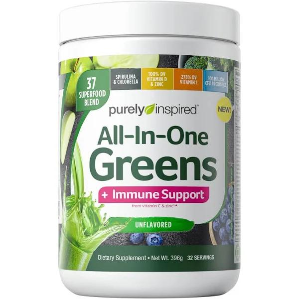 Purely Inspired, All-in-One Greens + Immune Support, Unflavored, 396 G