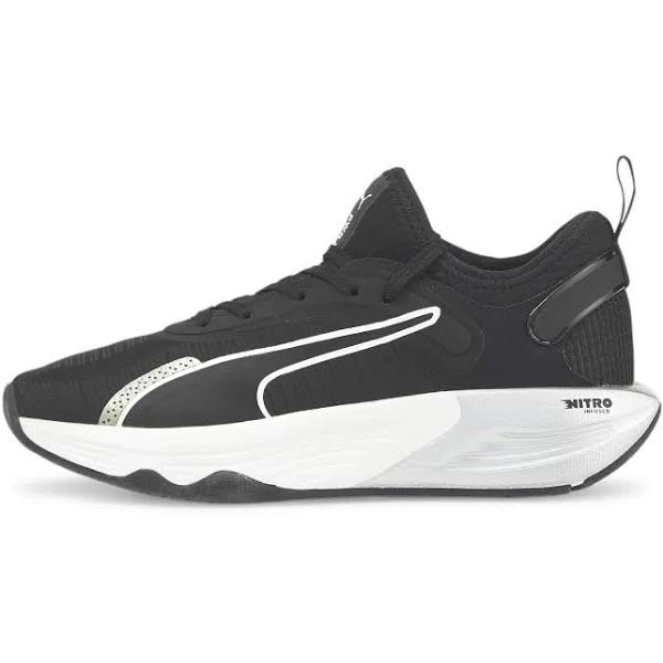 PWR XX Nitro Women's Training Shoes in Black/White/Metallic Silver, Size 9 by Puma