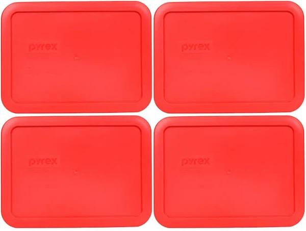 Pyrex 7210-PC Rectangle Red 3 Cup Storage Lid For Glass Dish (4, Red)