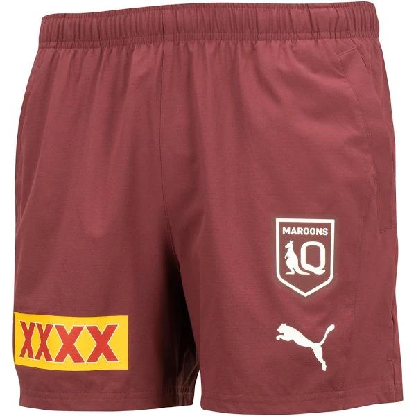 Queensland Maroons Mens Training Short in Burgundy, Size Medium, Polyester by Puma