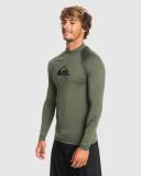 Quiksilver All Time Long Sleeve UPF 50 Rash Vest in Thyme Dark Green XL