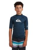Quiksilver Boys 8-16 All Time Short Sleeve Rash Vest Navy 8