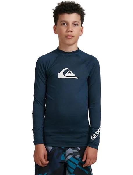 Quiksilver Boys 8-16 All Time Short Sleeve Rash Vest Navy 8