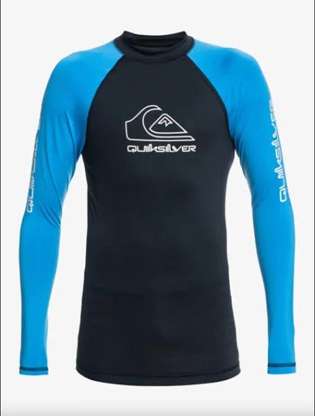 Quiksilver Boys' On Tour Long Sleeve Rash Vest in Navy | Size 14