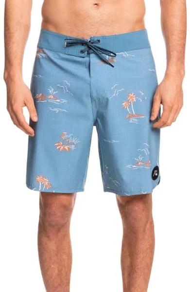 Quiksilver Men's 19" Surfsilk Scallop Board Shorts - Captains Blue - Swimoutlet.com