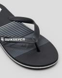 Quiksilver Molokai Black/Grey Slab Thongs Black 12
