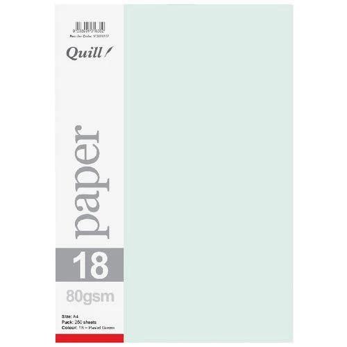 Quill A4 Paper 80gsm Pastel Green 250 Sheets