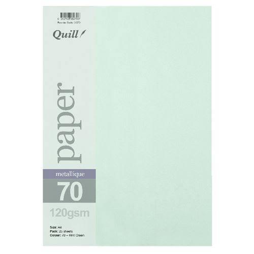 Quill A4 Paper Metallique Mint Green 25 Pack