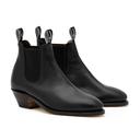 R.M. Williams Adelaide Cuban Heel Boot - D Fit - Black, 7 / Black