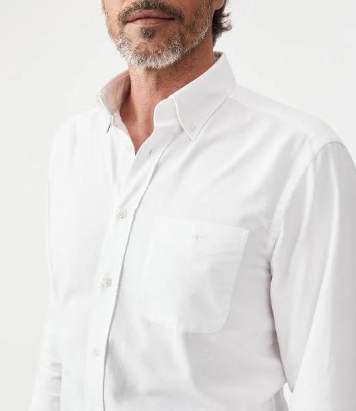 R.M. Williams Collins Button Down Shirt - White, XL / White