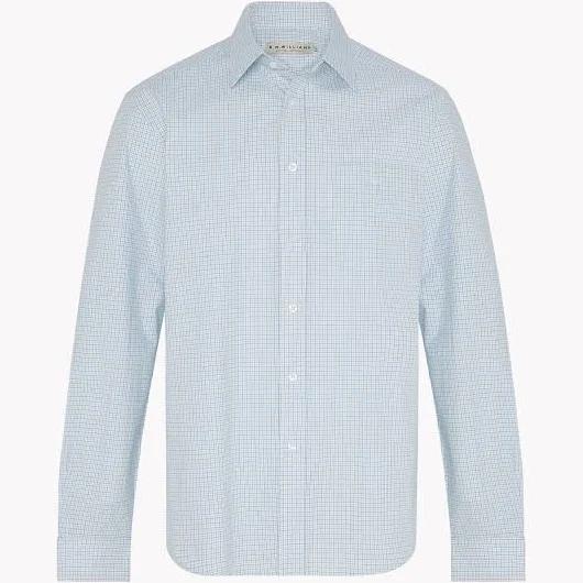 R.M.Williams Collins Shirt Aqua/Navy/White - 3XL