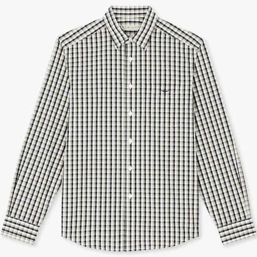 R.M. Williams Collins Shirt - Green/Blue/White, L / Green/Blue/White