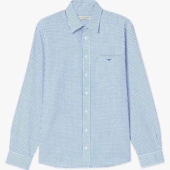 R.M. Williams Collins Shirt - White Blue, 2XL / White/Blue