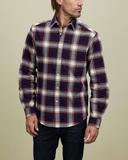 R.M.Williams - Men's Collins Button Down Shirt - Burgundy/Cream - 3XL
