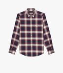 R.M.Williams - Men's Collins Button Down Shirt - Burgundy/Cream - S