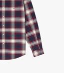R.M.Williams - Men's Collins Button Down Shirt - Burgundy/Cream - S
