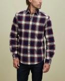 R.M.Williams - Men's Collins Button Down Shirt - Burgundy/Cream - XL