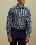 R.M.Williams - Men's Collins Button Down Shirt - Navy/White/Khaki - 3XL