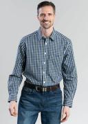 R.M.Williams - Men's Collins Button Down Shirt - Navy/White/Khaki - M
