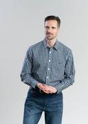 R.M.Williams - Men's Collins Button Down Shirt - Navy/White/Khaki - XXL