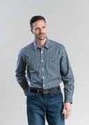 R.M.Williams - Men's Collins Button Down Shirt - Navy/White/Khaki - XXL