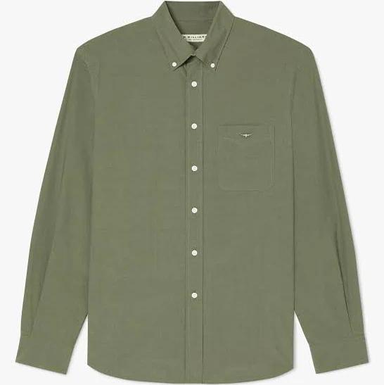 R.M.Williams - Men's Collins Button Down Shirt - Sage - XXL