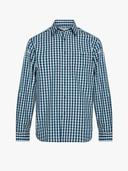 R.M.Williams - Men's Collins Shirt, Blue Navy White, (Size M)
