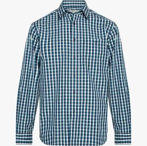 R.M.Williams - Men's Collins Shirt, Blue Navy White, (Size M)
