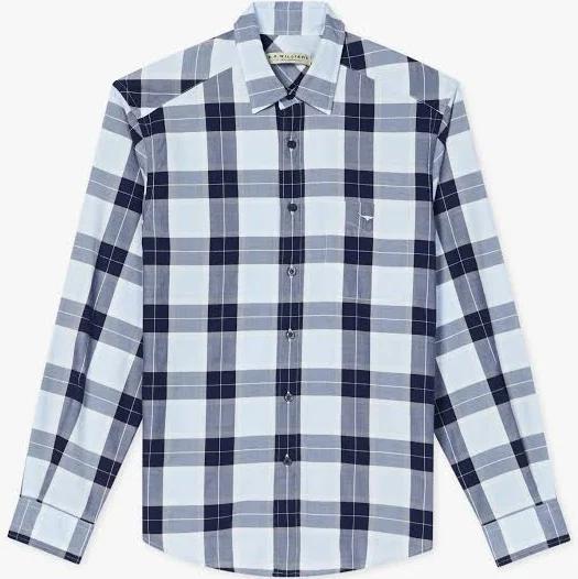 R.M.Williams - Men's Collins Shirt - Blue Navy White - XB
