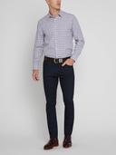 R.M.Williams - Men's Collins Shirt, Burgundy/Blue (Size 5XB)