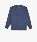 R.M.Williams - Men's R.M.W. Script Crew Neck Jumper - Dark Blue Marle - S