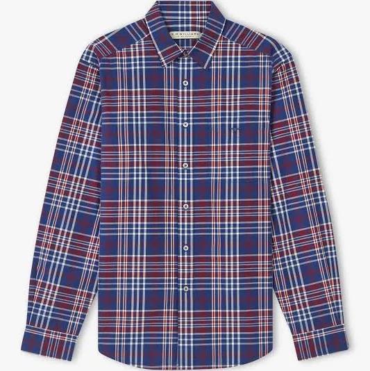 R.M. Williams Mens Collins Shirt Blue/White/Red / 3XB