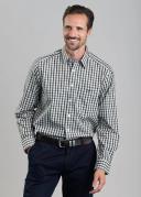 R.M. Williams Mens Collins Shirt Green Blue White / L