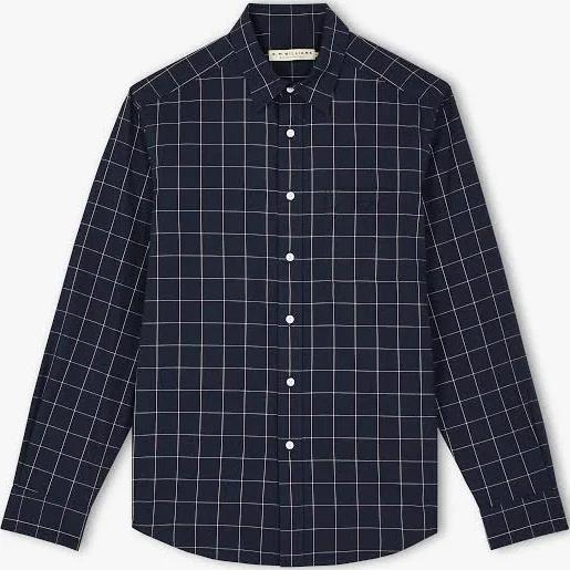 R.M. Williams Mens Collins Shirt Navy/White/Red / 2XL