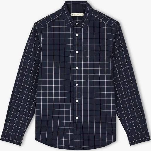 R.M. Williams Mens Collins Shirt Navy/White/Red / XL