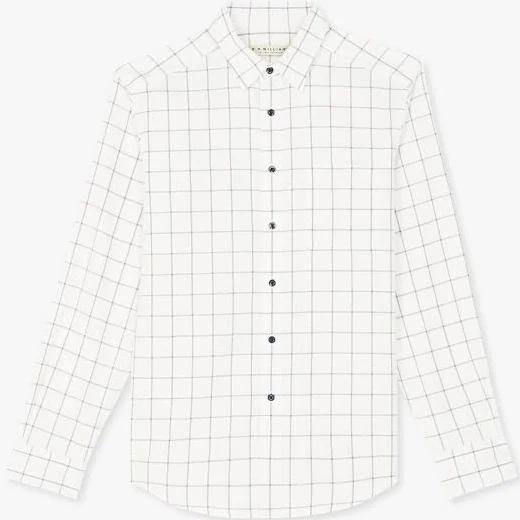 R.M. Williams Mens Collins Shirt White Red Navy / S