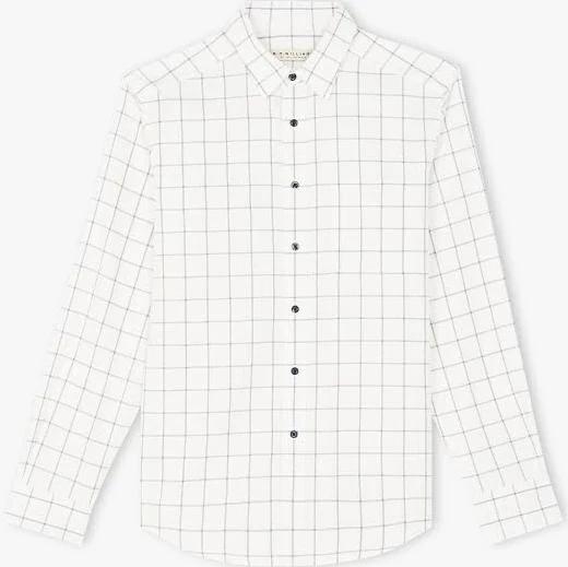 R.M. Williams Mens Collins Shirt White Red Navy / XL