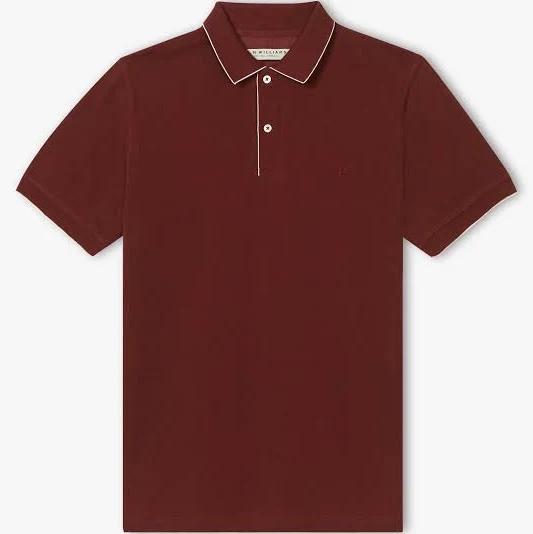 R.M. Williams Mens Rokewood Polo Burgundy / 4XL