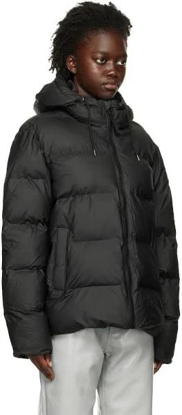 Rains Black Puffer Down Jacket