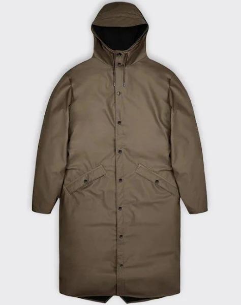 Rains Longer Jacket - Brown - M